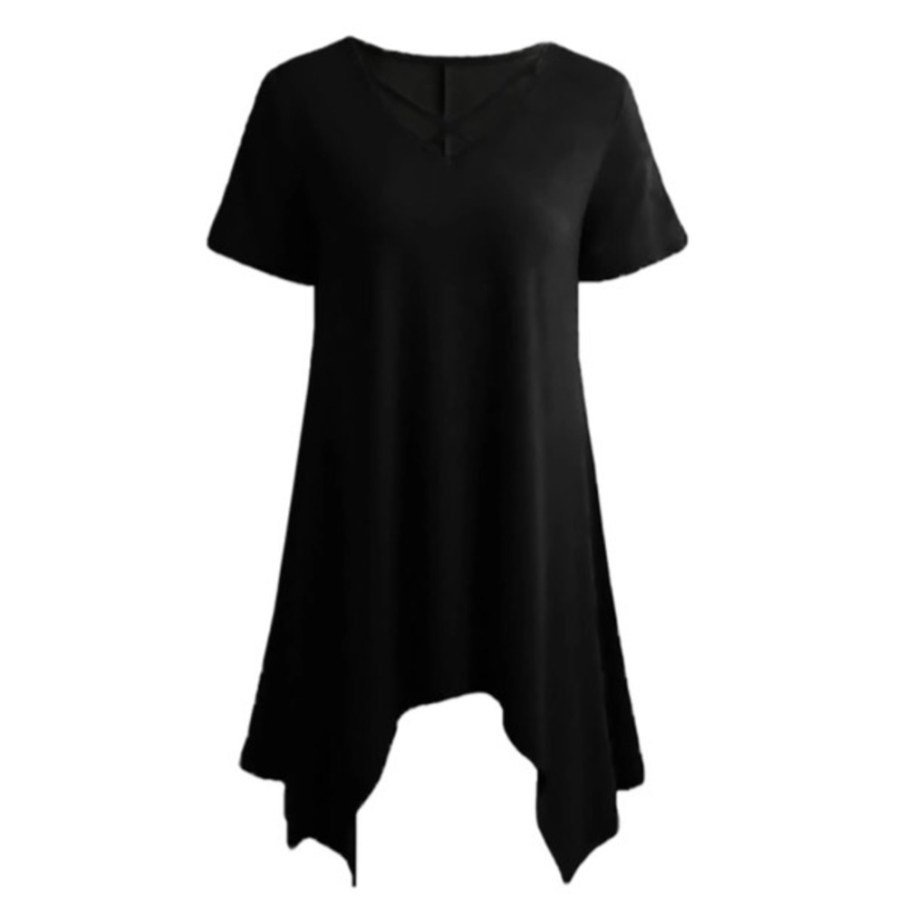 Black Criss-Cross Flowy Top - Picture 2 of 6